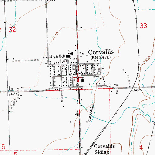 Topographic Map of Willow Creek School (historical), MT