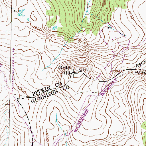 Topographic Map of Gold Hill, CO