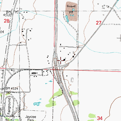 Topographic Map of First Baptist Church, MT