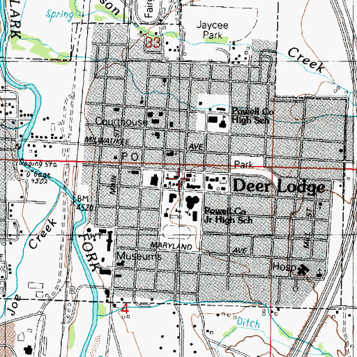 Topographic Map of Immaculate Conception Church, MT