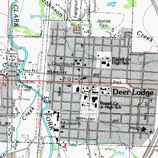 Topographic Map of First Presbyterian Church, MT