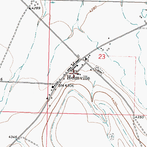 Topographic Map of Helmville Elementary School, MT