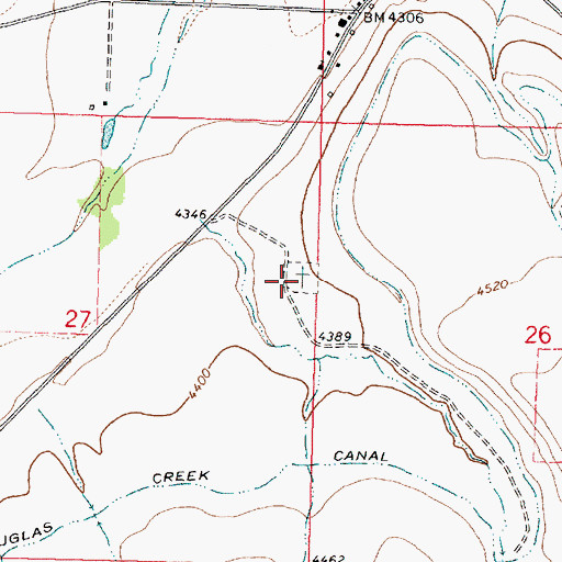 Topographic Map of Helmville Cemetery, MT