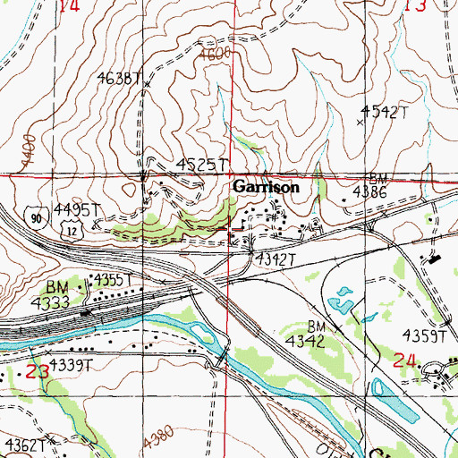 Topographic Map of Garrison Elementary School, MT