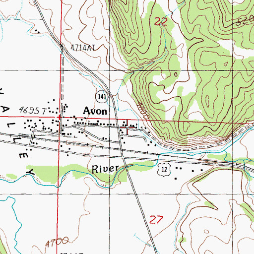 Topographic Map of Avon Elementary School, MT