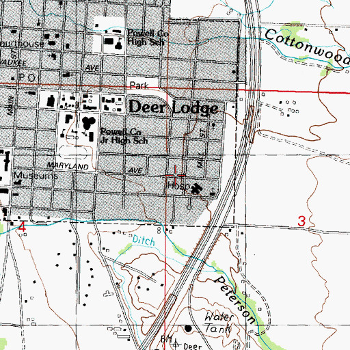 Topographic Map of Powell County Physical Therapy, MT