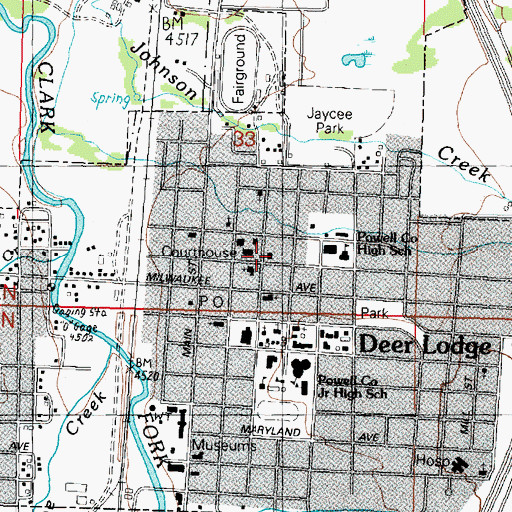 Topographic Map of William K Kohrs Memorial Library, MT