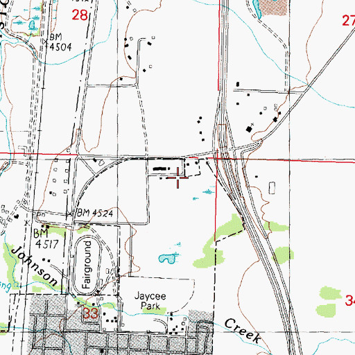 Topographic Map of Indian Creek Campground, MT