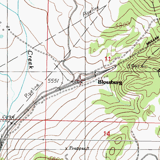 Topographic Map of Tip Top (historical), MT