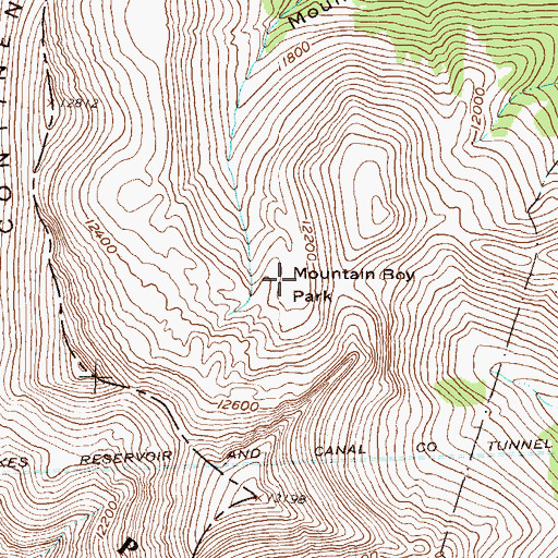 Topographic Map of Mountain Boy Park, CO