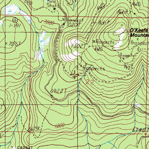 Topographic Map of Ontario Post Office (historical), MT