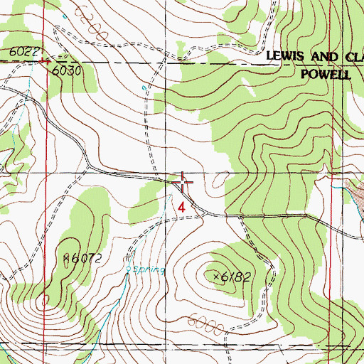 Topographic Map of Greenwood Post Office (historical), MT
