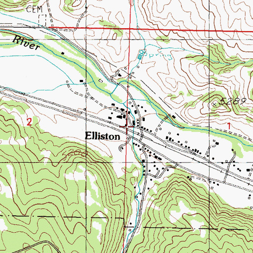 Topographic Map of Elliston, MT