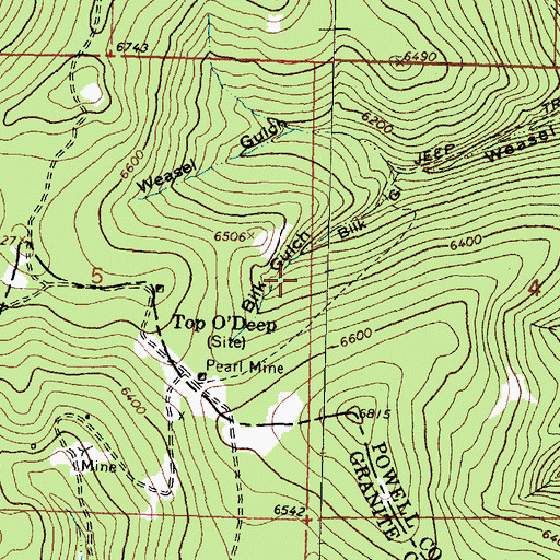 Topographic Map of Bilk (historical), MT