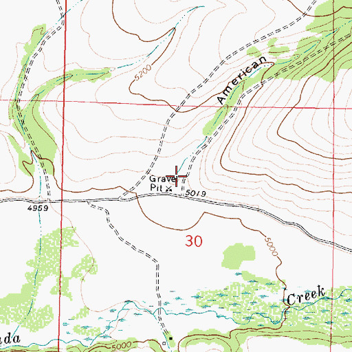 Topographic Map of American Gulch (historical), MT