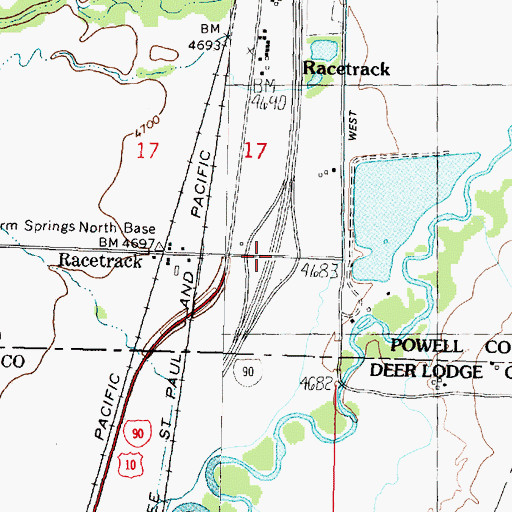 Topographic Map of Interchange 195, MT