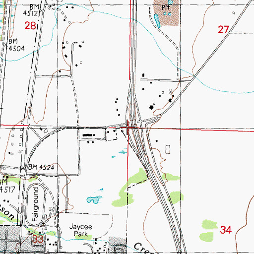 Topographic Map of Interchange 184, MT