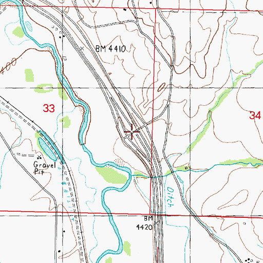 Topographic Map of Interchange 179, MT