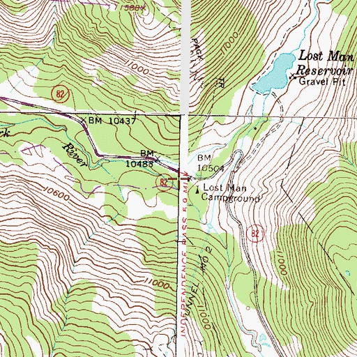 Topographic Map of Lost Man Campground, CO