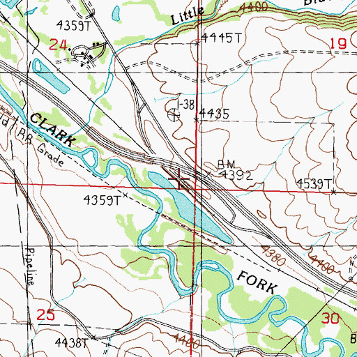 Topographic Map of Interchange 175, MT