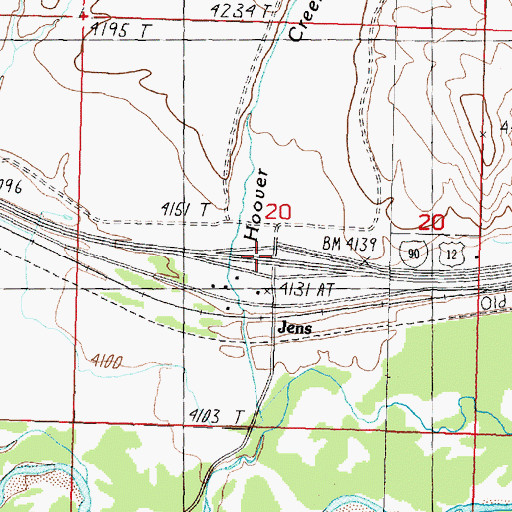 Topographic Map of Interchange 162, MT