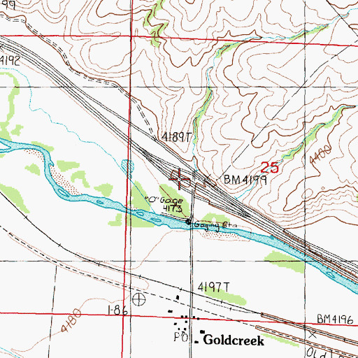Topographic Map of Interchange 166, MT