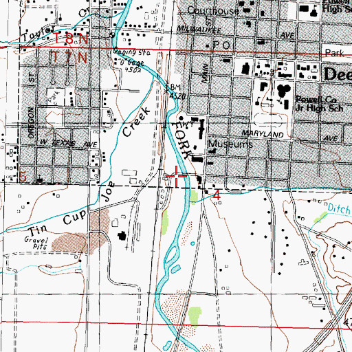 Topographic Map of Clark Fork River Bridge, MT