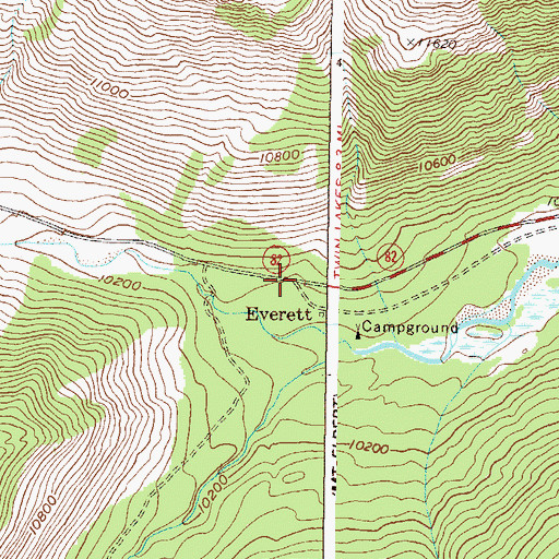 Topographic Map of Everett, CO