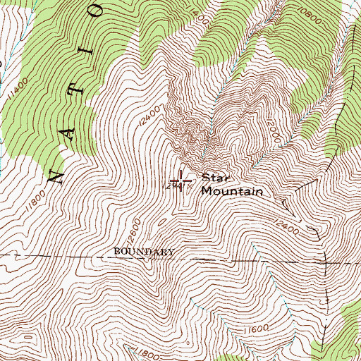 Topographic Map of Star Mountain, CO