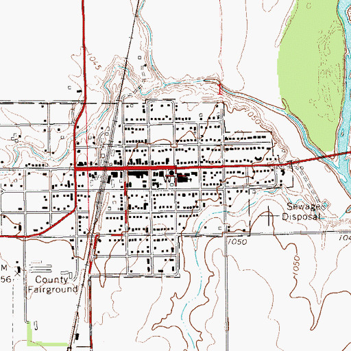 Topographic Map of Pond Creek - Hunter Elementary School, OK