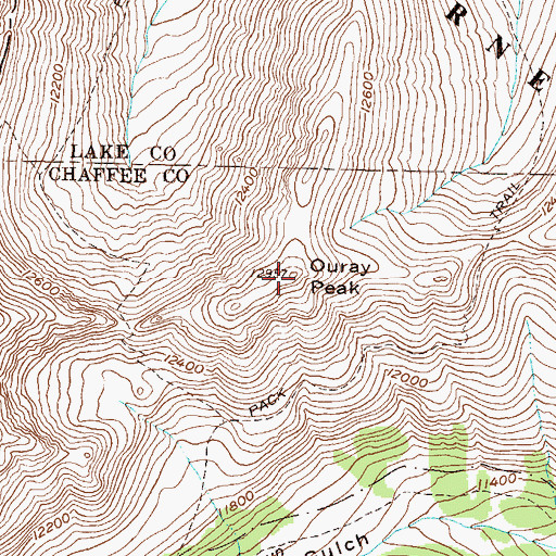 Topographic Map of Ouray Peak, CO