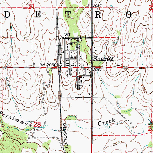 Topographic Map of Sharon - Mutual Elementary School, OK