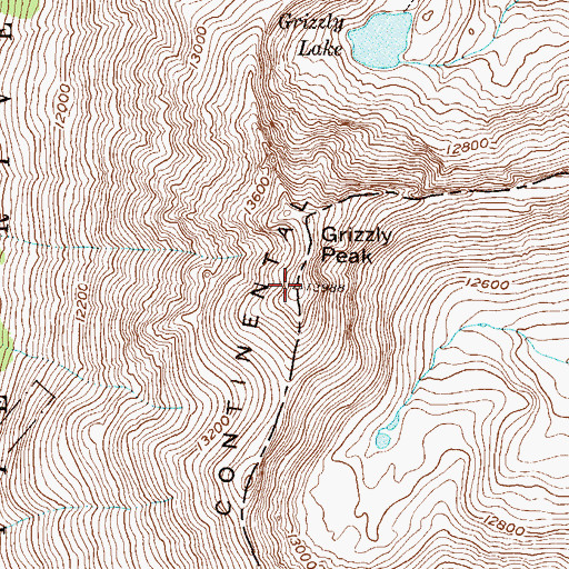 Topographic Map of Grizzly Peak, CO