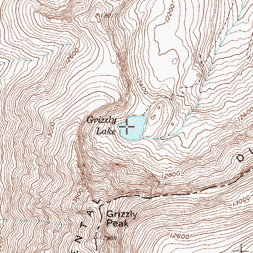 Topographic Map of Grizzly Lake, CO