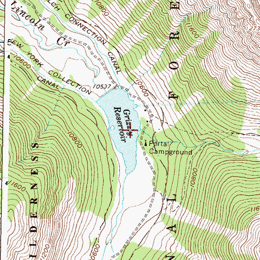 Topographic Map of Grizzly Creek, CO