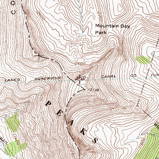 Topographic Map of Twin Lakes Reservoir and Canal Company Tunnel Number 1, CO