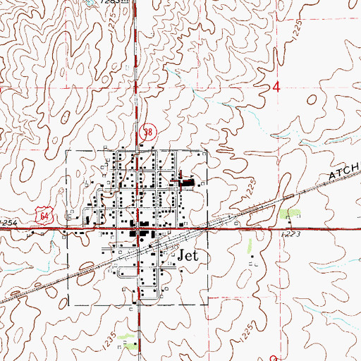 Topographic Map of Timberlake Elementary School, OK