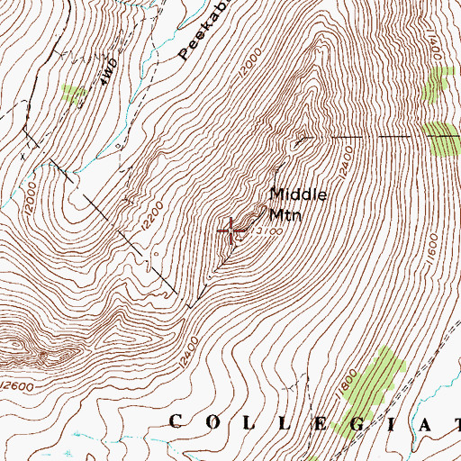 Topographic Map of Middle Mountain, CO