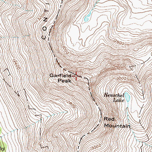 Topographic Map of Garfield Peak, CO
