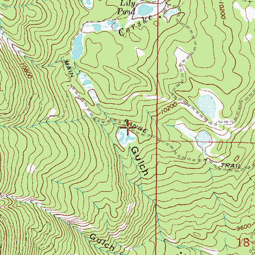 Topographic Map of Main Range Trail, CO