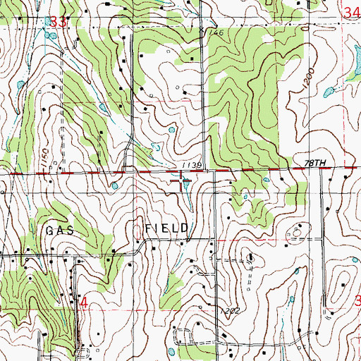 Topographic Map of Lake Arcadia, OK