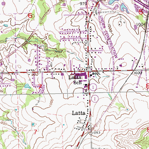 Topographic Map of Latta Elementary School, OK