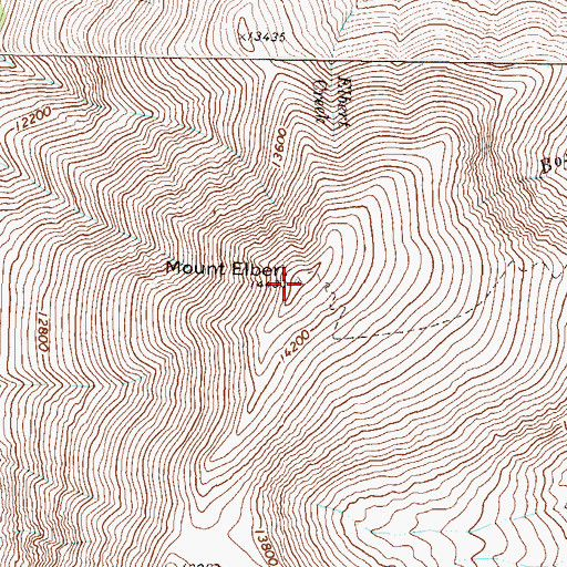 Topographic Map of Mount Elbert, CO