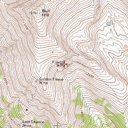 Topographic Map of Fidelity Mine, CO