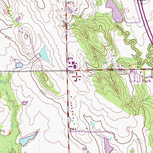 Topographic Map of Plainview High School, OK
