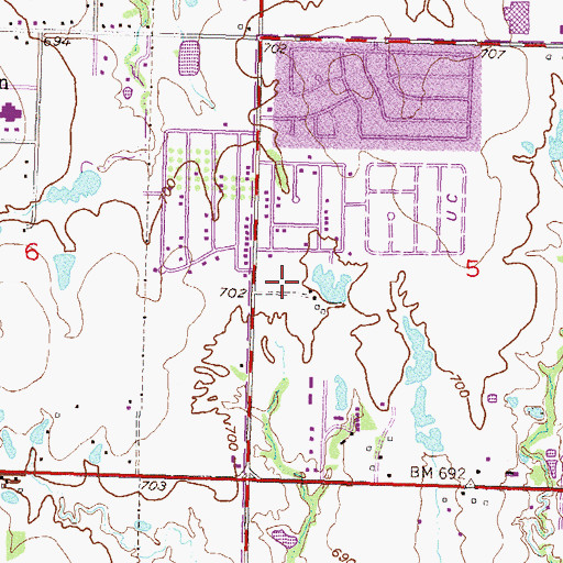 Topographic Map of Union 8th Grade Center, OK