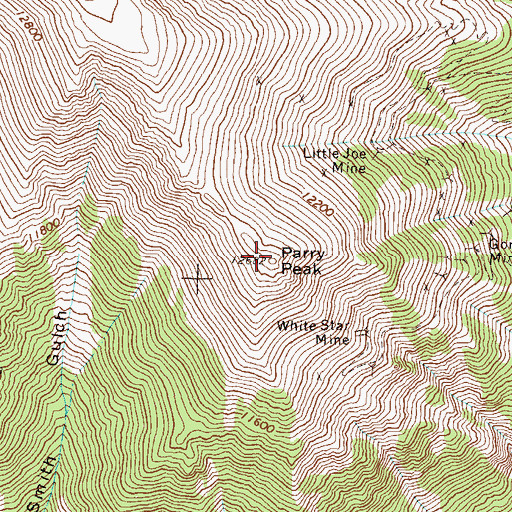 Topographic Map of Parry Peak, CO