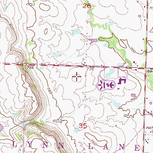 Topographic Map of Country Lane Elementary School, OK