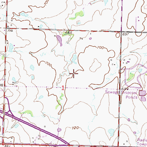 Topographic Map of Westwood Elementary School, OK