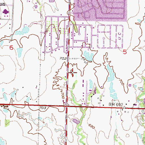 Topographic Map of McAuliffe Elementary School, OK